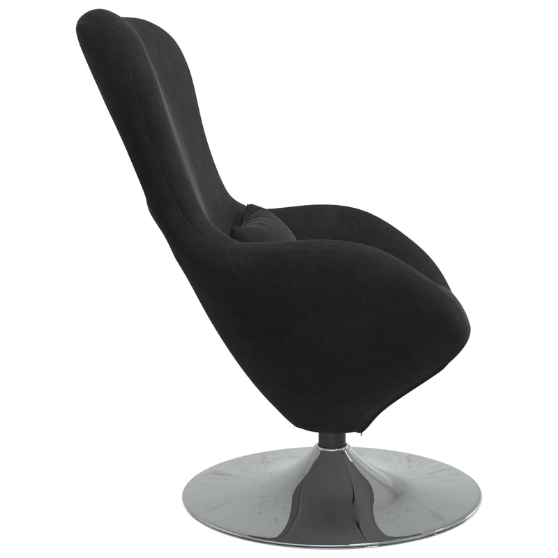vidaXL Egg Chair Black 63 x 73 x 90 cm Velvet