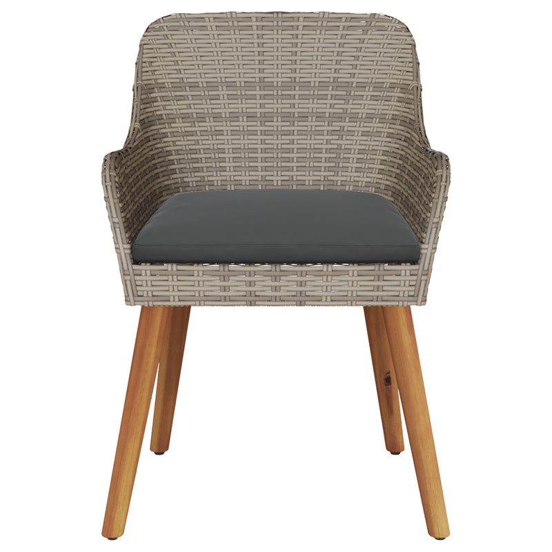 vidaXL Garden Chair 2 pcs Black 62.5 x 55 x 82 cm Poly Rattan