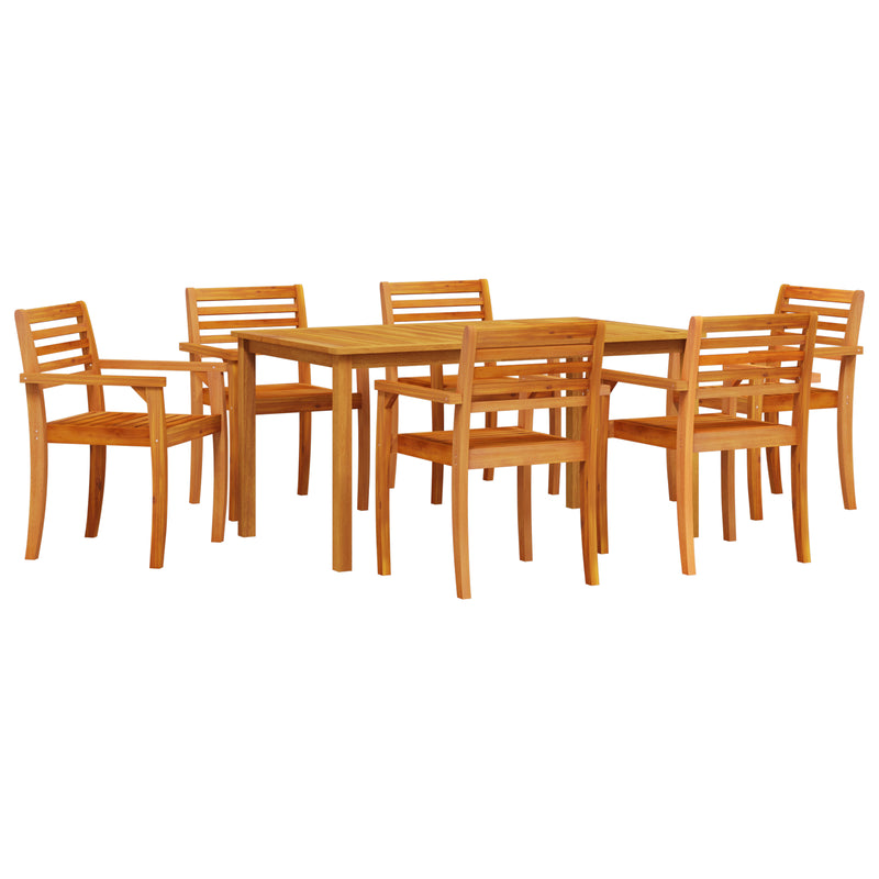 vidaXL Garden Dining Set 7 pcs Brown Solid Acacia Wood