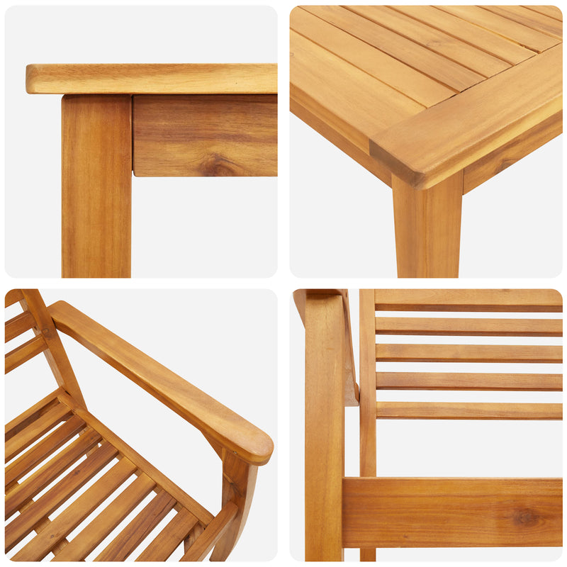 vidaXL Garden Dining Set 3 pcs Brown Solid Acacia Wood