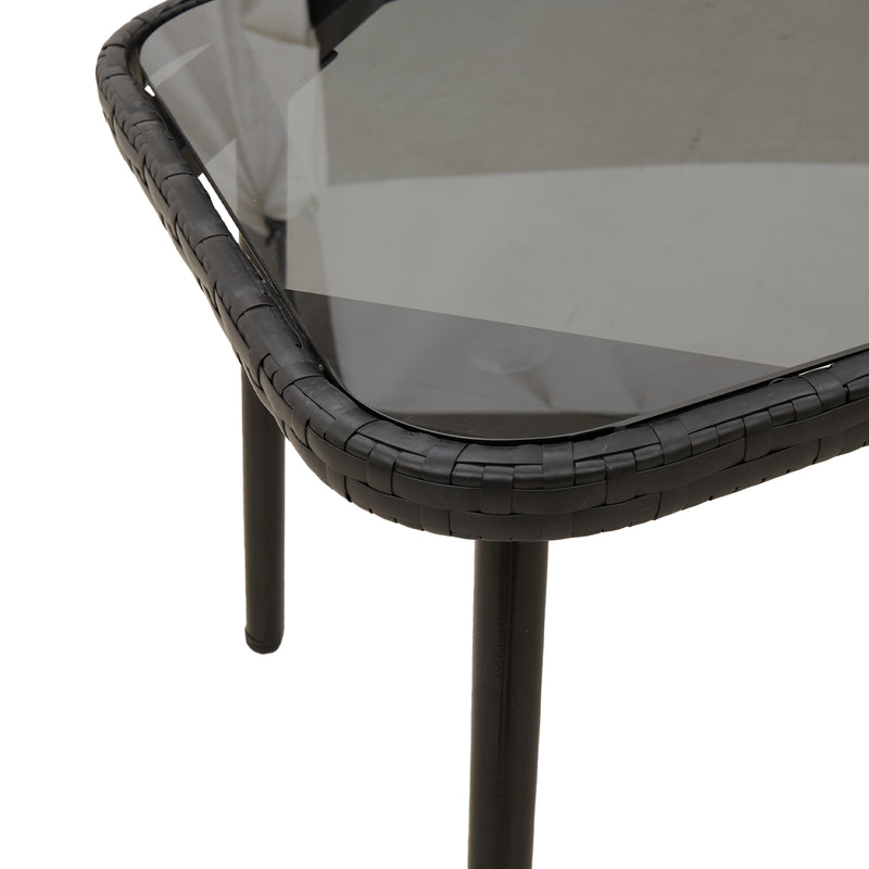 vidaXL Garden Sofa Set with Cushion 2 pcs Black Poly Rattan