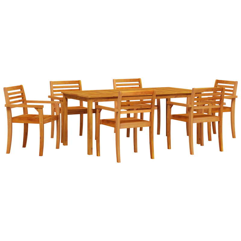 vidaXL Garden Dining Set 7 pcs Brown Solid acacia wood