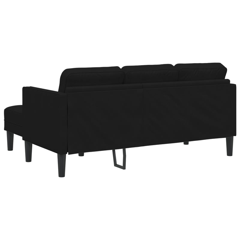 vidaXL Sofa Set with Cushion Black 173 x 131 x 67 cm Polyester