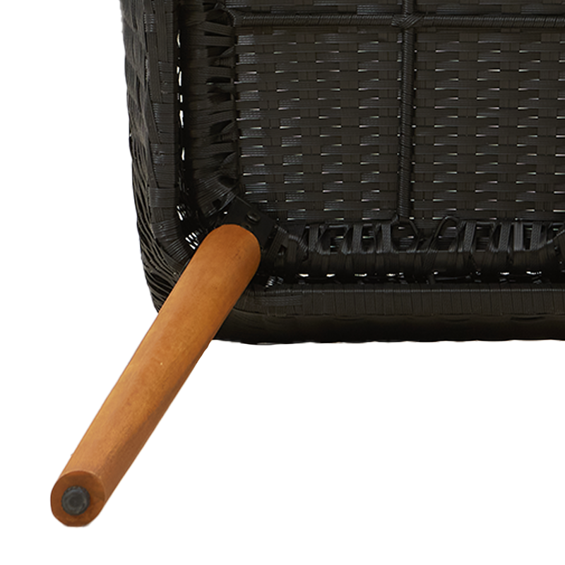 vidaXL Garden Dining Set with Cushion 3 pcs Black Poly Rattan