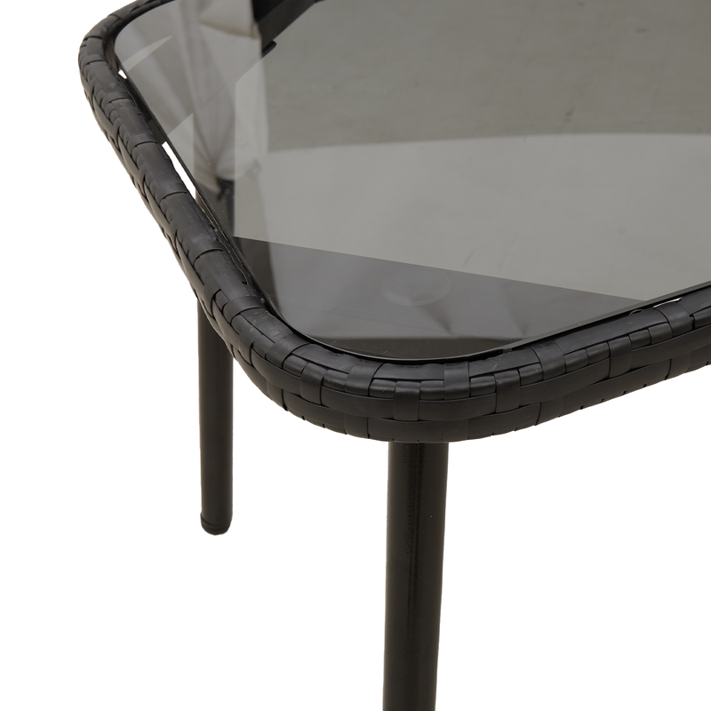 vidaXL Garden Sofa Set with Cushion 2 pcs Black Poly Rattan