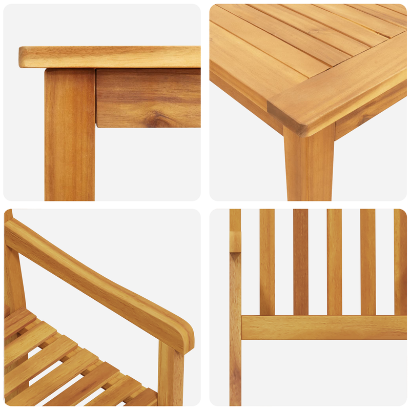 vidaXL Garden Dining Set 5 pcs Brown Solid acacia wood