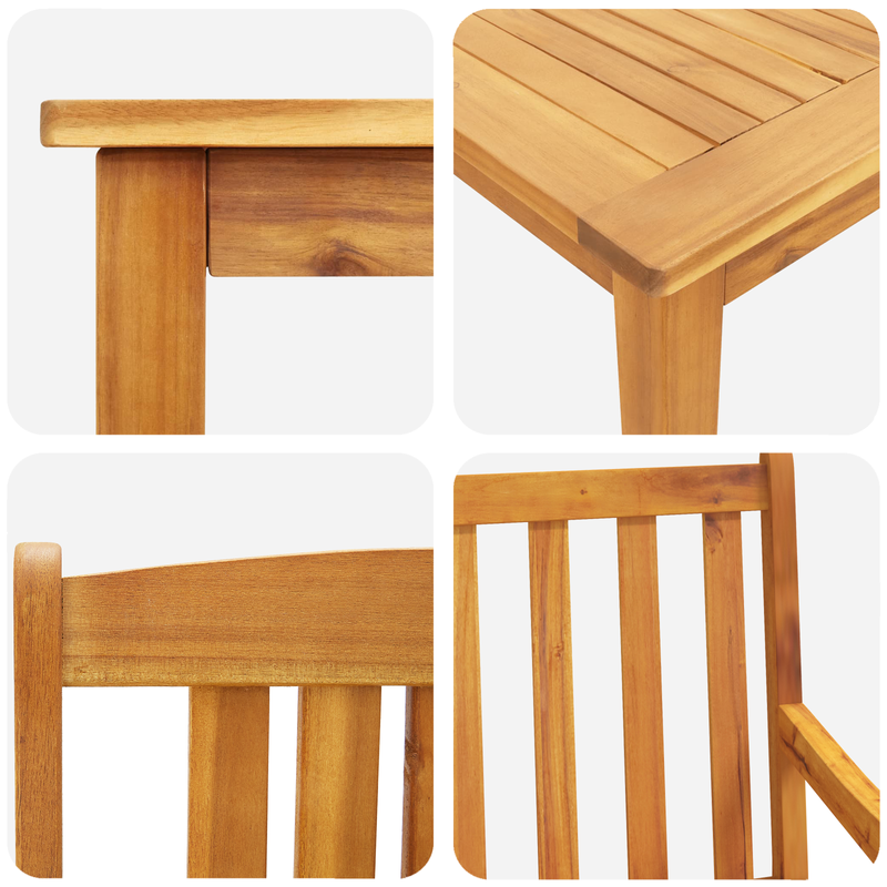 vidaXL Garden Dining Set 3 pcs Brown Solid Acacia wood