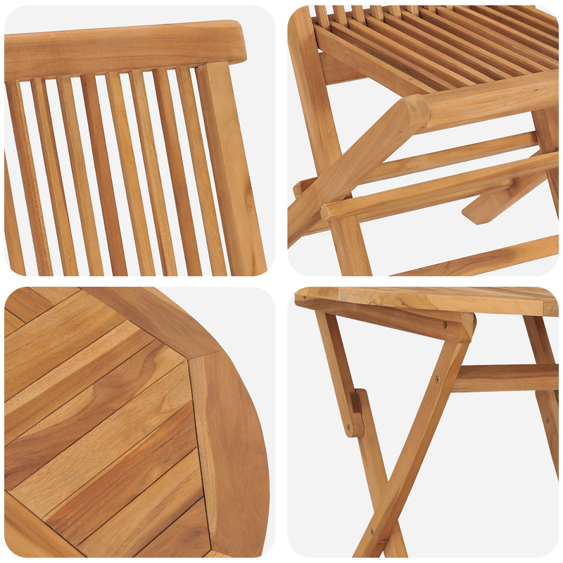 vidaXL Garden Dining Set 2 pcs Brown Solid teak wood