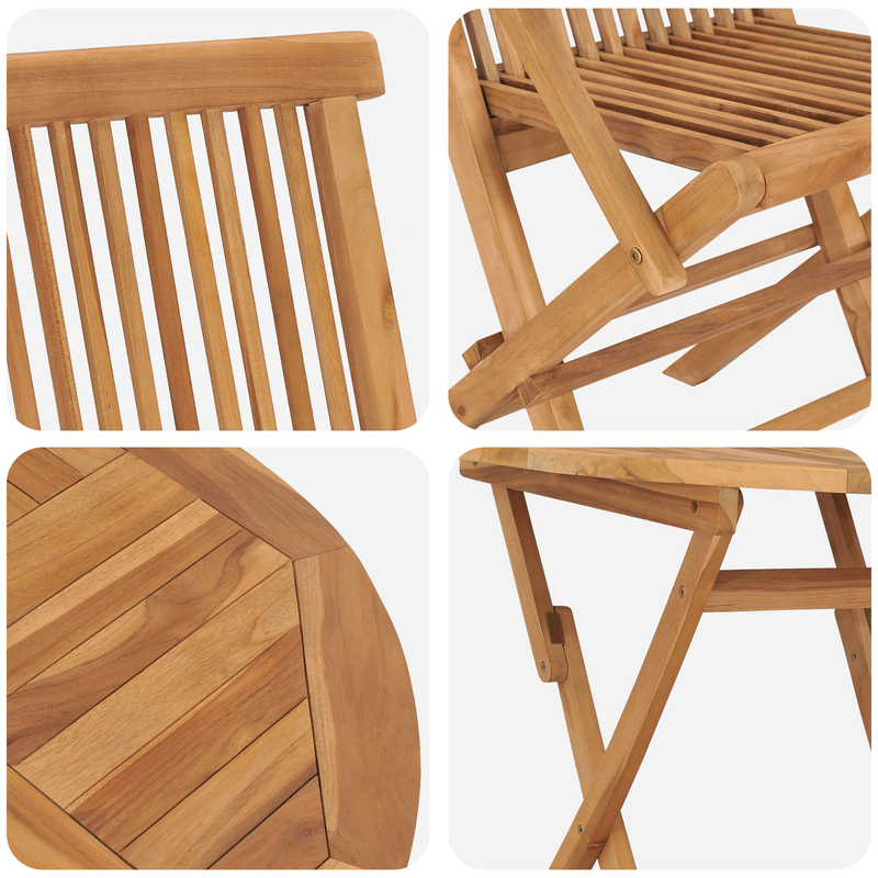vidaXL Garden Dining Set 2 pcs Brown Solid teak wood