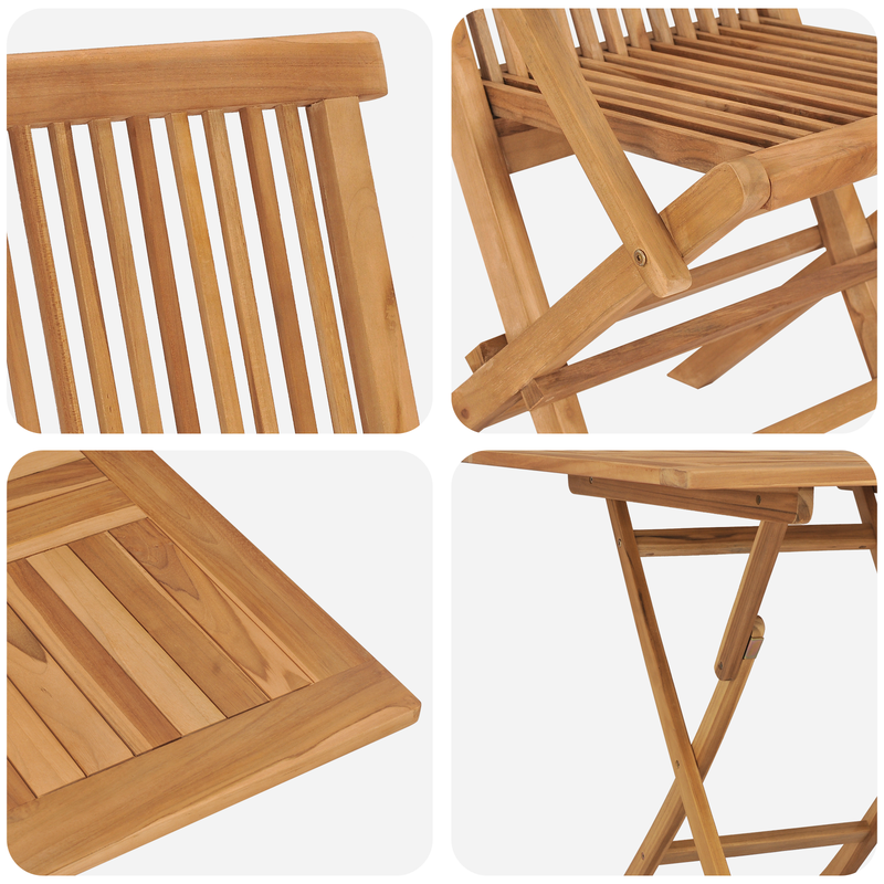 vidaXL Garden Dining Set 2 pcs Brown Solid teak wood