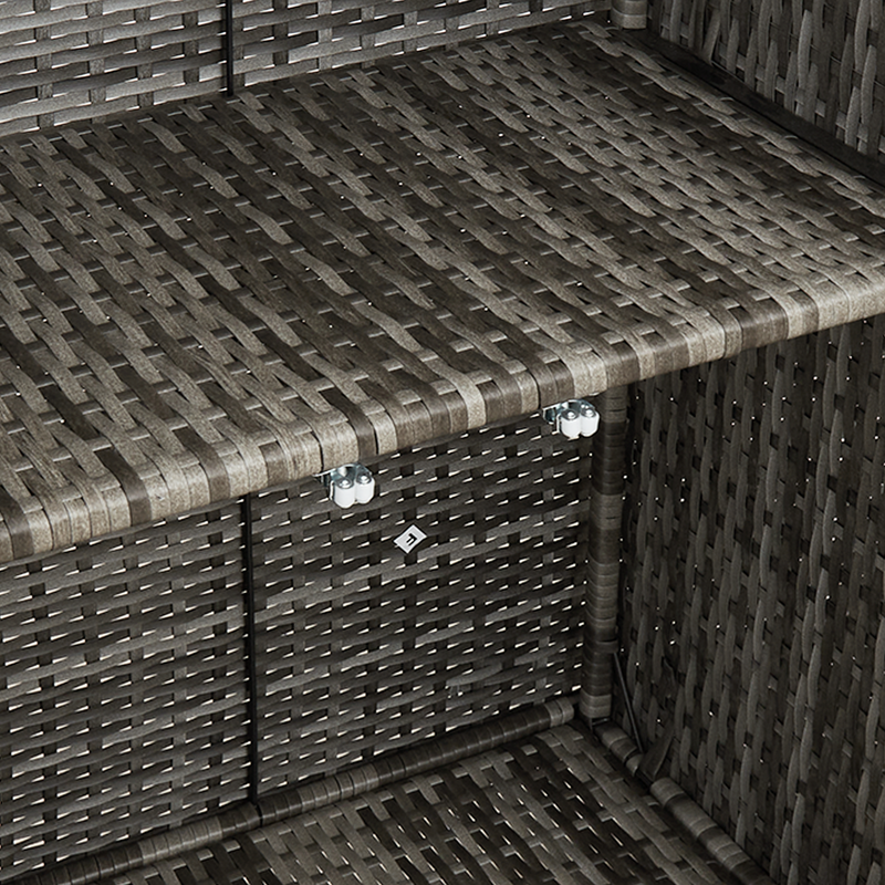 vidaXL Storage Cabinet with Shelf Grey 100 x 36 x 102 cm Rattan