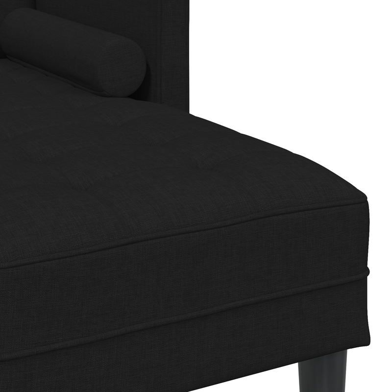vidaXL Sofa Set with Cushion Black 173 x 131 x 67 cm Polyester