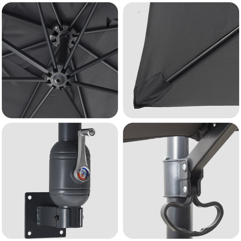 vidaXL Garden Parasol Anthracite 248,5 x 247,5 x 160 cm