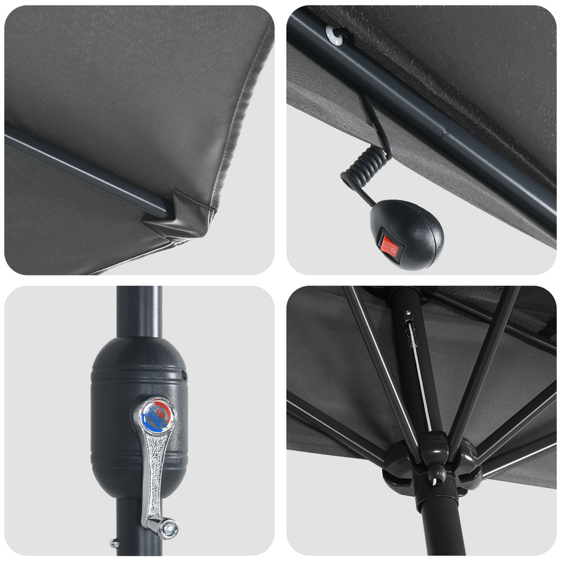 vidaXL Garden Parasol Anthracite 294 x 150 x 223 cm Fabric
