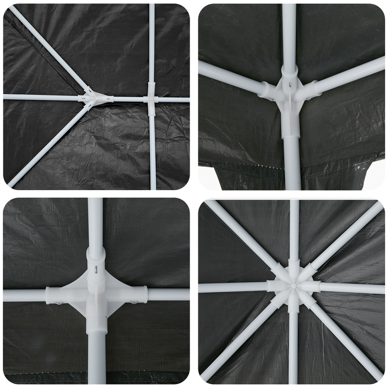 vidaXL Party Tent Anthracite 400 x 400 x 266 cm Polyethylene