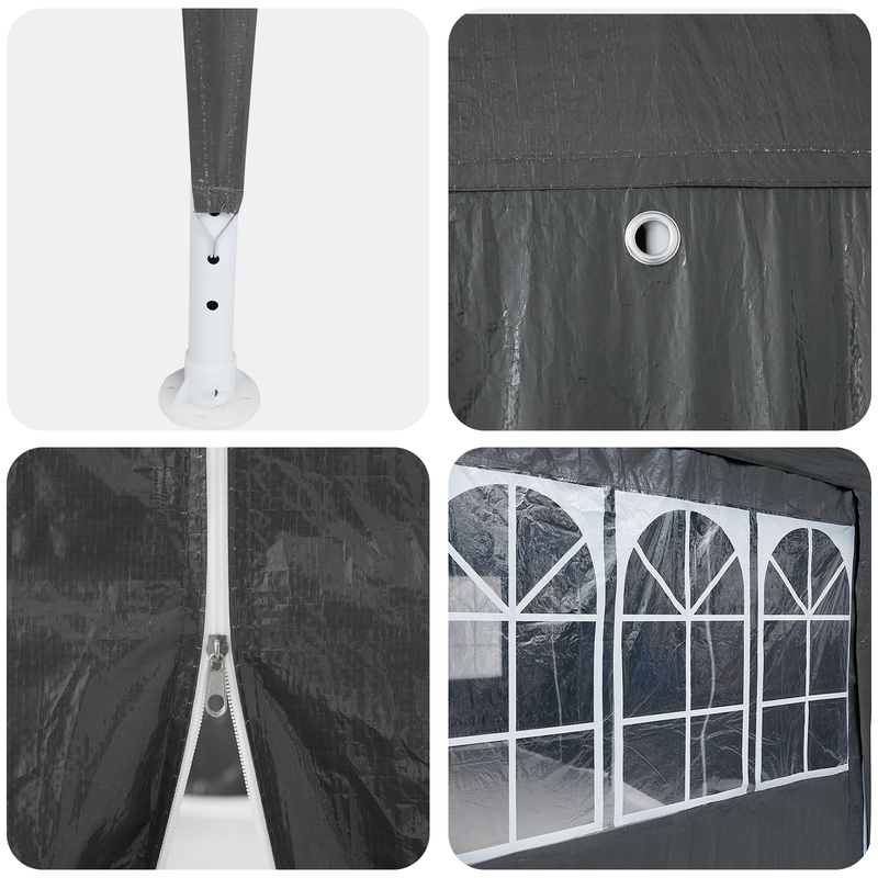 vidaXL Party Tent Anthracite 600 x 400 x 266 cm Polyethylene