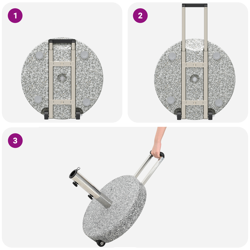 vidaXL Parasol Base Grey Ø 45 x 37.5 cm Granite