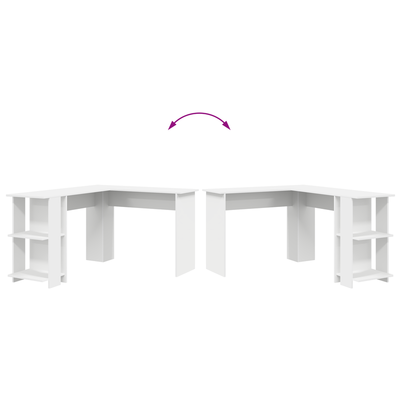 Corner Desk White 140 x 113,5 x 75 cm Engineered Wood