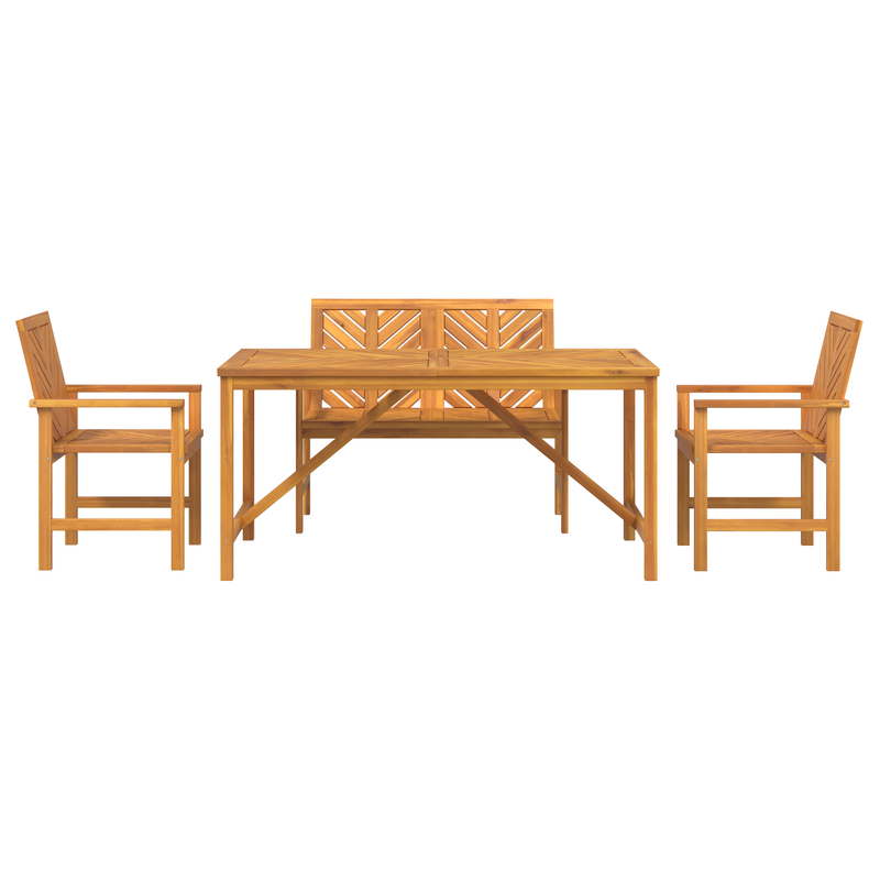 vidaXL Garden Dining Set 4 pcs Brown 150 x 90 x 74 cm
