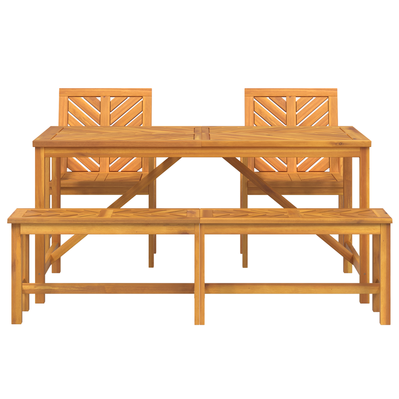 vidaXL Garden Dining Set 4 pcs Brown 150 x 90 x 74 cm