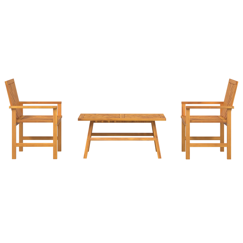 vidaXL Garden Lounge Set 3 pcs Brown Solid Acacia Wood
