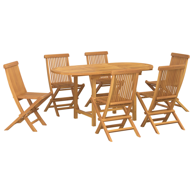 vidaXL Garden Dining Set 7 pcs Brown 160 x 80 x 75 cm Solid teak wood