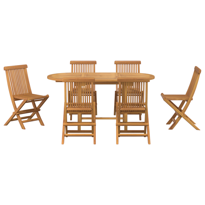 vidaXL Garden Dining Set 7 pcs Brown 160 x 80 x 75 cm Solid teak wood