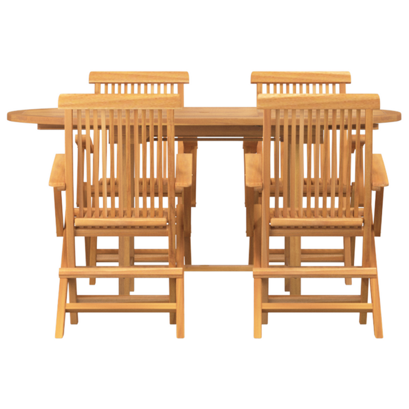 vidaXL Garden Dining Set 5 pcs Brown 160 x 80 x 75 cm Solid teak wood
