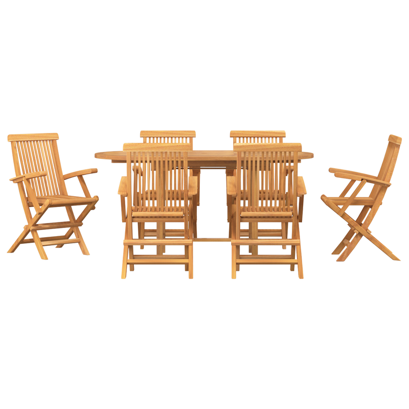 vidaXL Garden Dining Set 7 pcs Brown 160 x 80 x 75 cm Solid teak wood