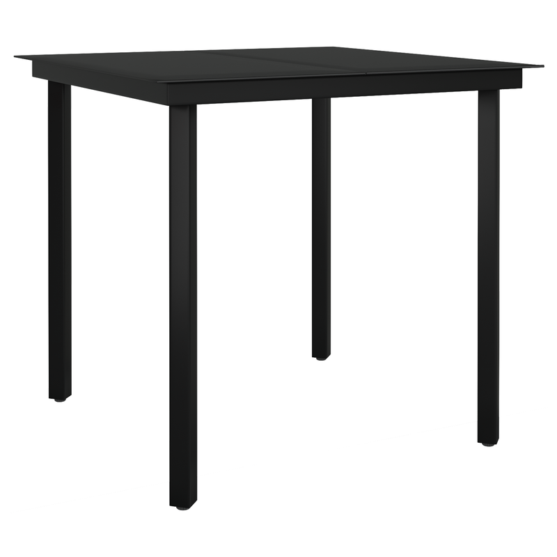 vidaXL Garden Dining Set with Cushion 3 pcs Black Poly Rattan
