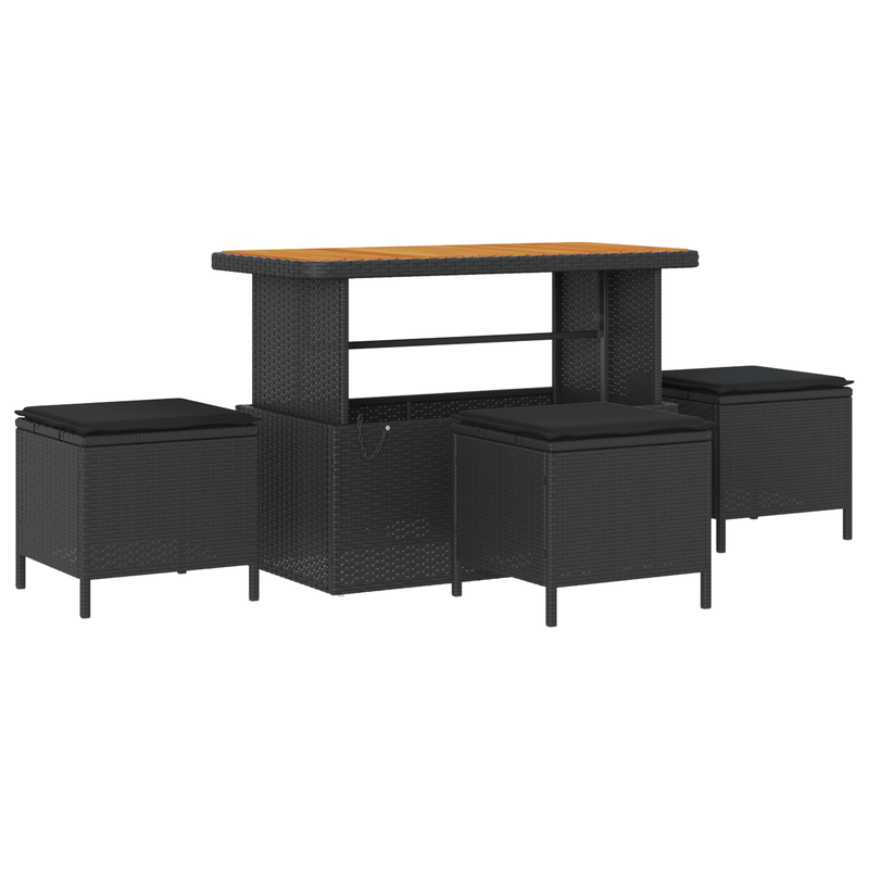 vidaXL Garden Sofa Set 13 pcs Black Poly Rattan