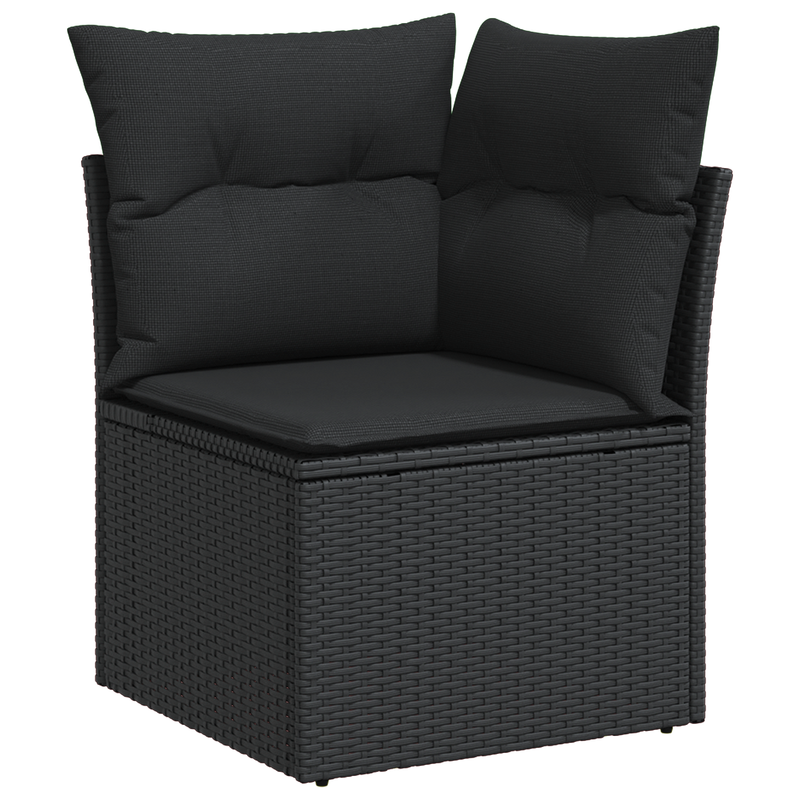 vidaXL Garden Sofa Set 10 pcs Black Poly Rattan