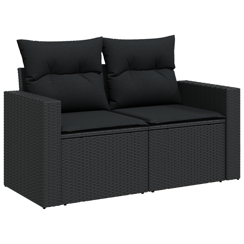 vidaXL Garden Sofa Set with Cushion with Storage 13 pcs Black