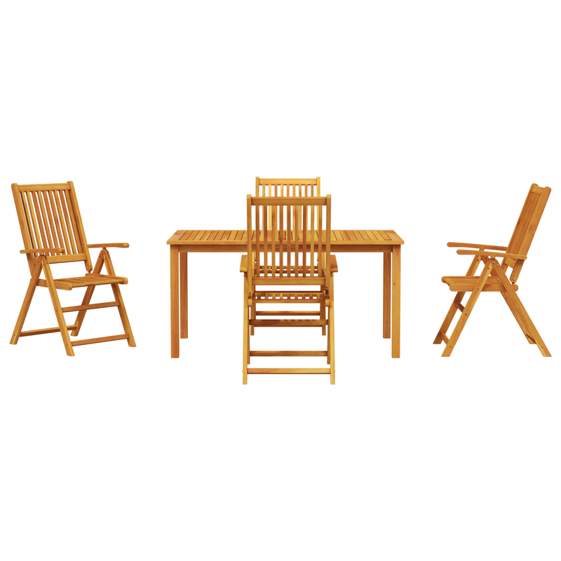 vidaXL Garden Dining Set Folding 5 pcs Brown Solid acacia wood