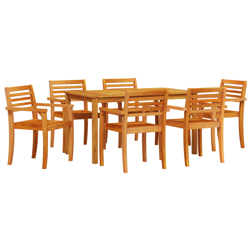 vidaXL Garden Dining Set 7 pcs Brown Solid Acacia Wood