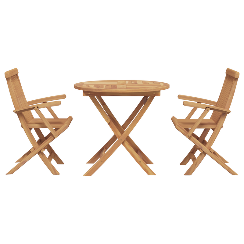vidaXL Garden Dining Set 2 pcs Brown Solid teak wood