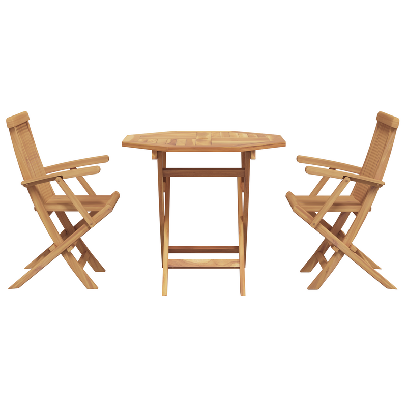 vidaXL Garden Dining Set 2 pcs Brown Solid teak wood