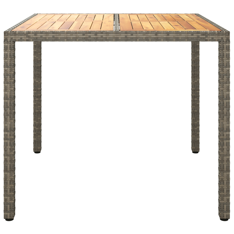 vidaXL Garden Dining Table Grey 90 x 90 x 75 cm Poly rattan