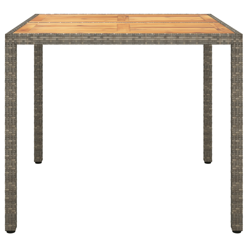 vidaXL Garden Dining Table Grey 90 x 90 x 75 cm Poly Rattan