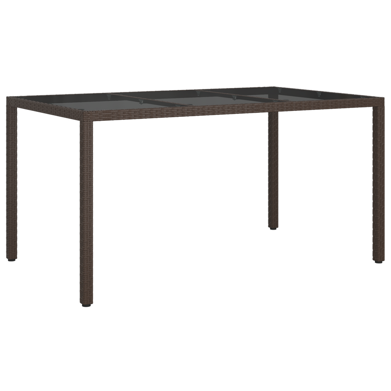 vidaXL Garden Dining Table Brown 150 x 90 x 75 cm Poly Rattan