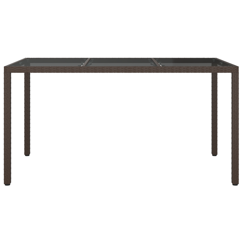 vidaXL Garden Dining Table Brown 150 x 90 x 75 cm Poly Rattan