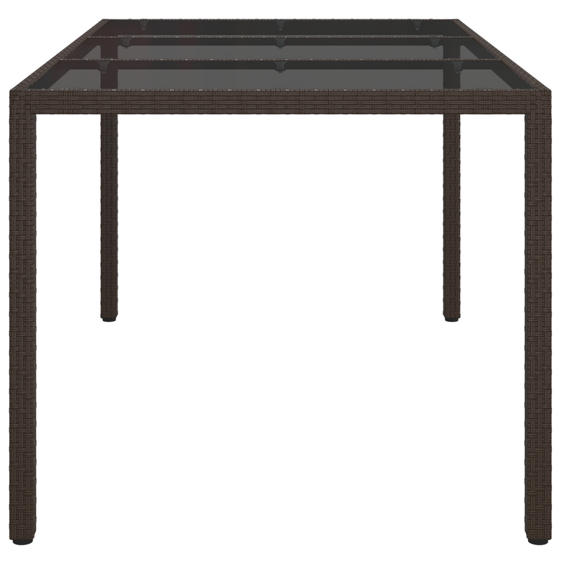 vidaXL Garden Dining Table Brown 150 x 90 x 75 cm Poly Rattan
