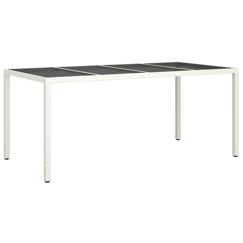 vidaXL Garden Dining Table White 190 x 90 x 75 cm Poly rattan