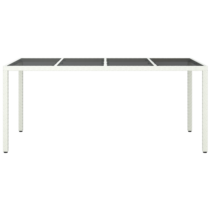 vidaXL Garden Dining Table White 190 x 90 x 75 cm Poly Rattan