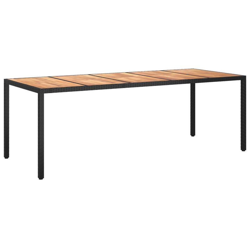 vidaXL Garden Dining Table Black 250 x 100 x 75 cm Poly rattan