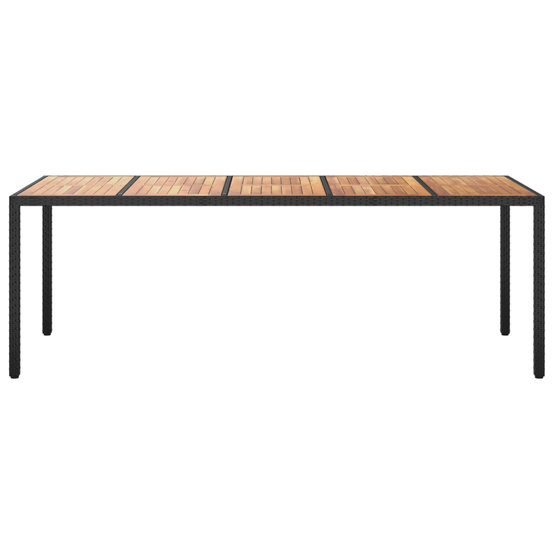 vidaXL Garden Dining Table Black 250 x 100 x 75 cm Poly Rattan