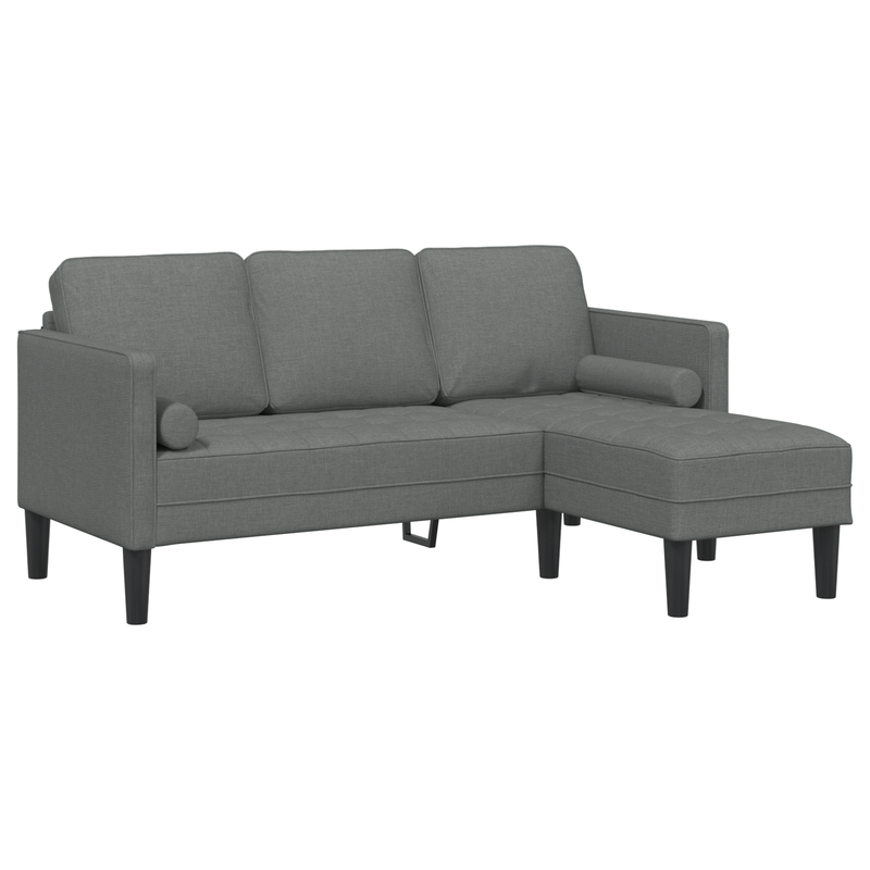 vidaXL Sofa Set with Cushion Dark Grey 173 x 131 x 67 cm Polyester