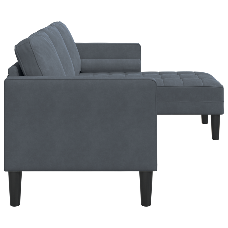 vidaXL Sofa Set with Cushion Dark Grey 173 x 131 x 67 cm Polyester