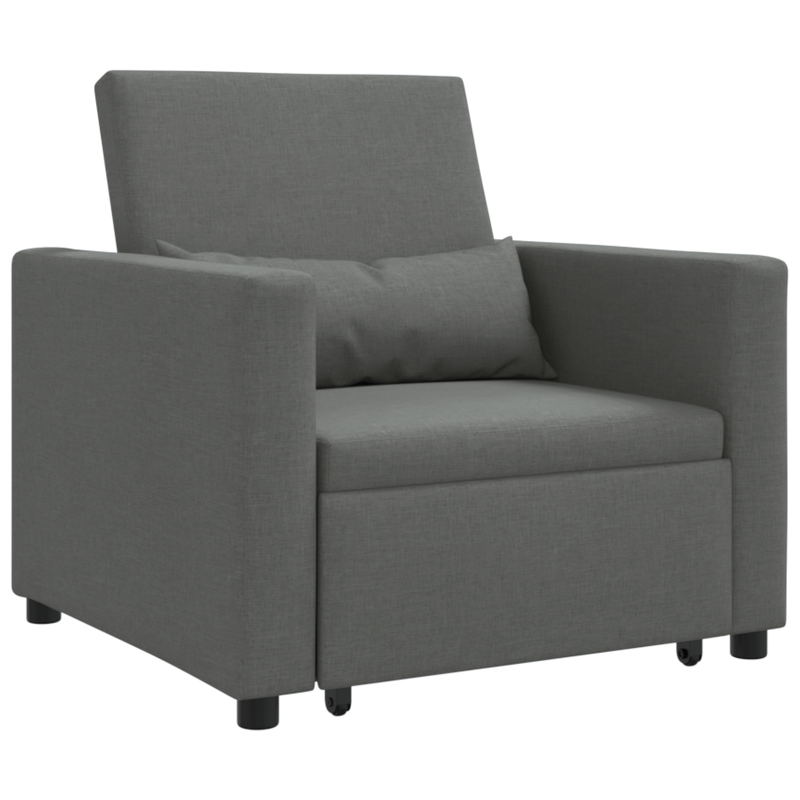 vidaXL Pull out Sofa Bed Single Dark grey 90 x 165 x 87 cm Fabric