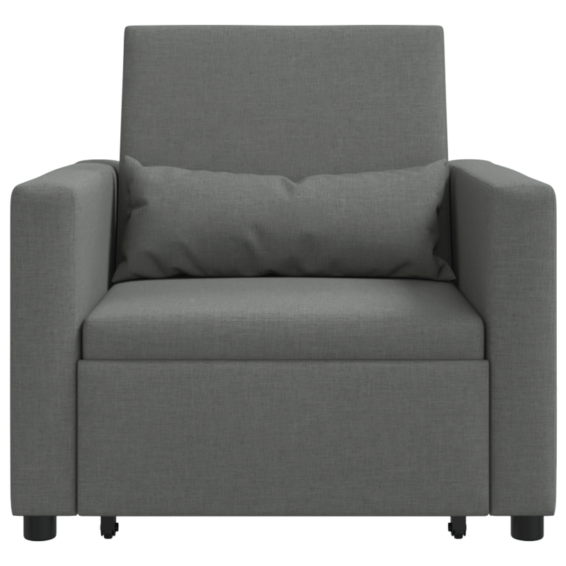 vidaXL Pull out Sofa Bed Single Dark grey 90 x 165 x 87 cm Fabric